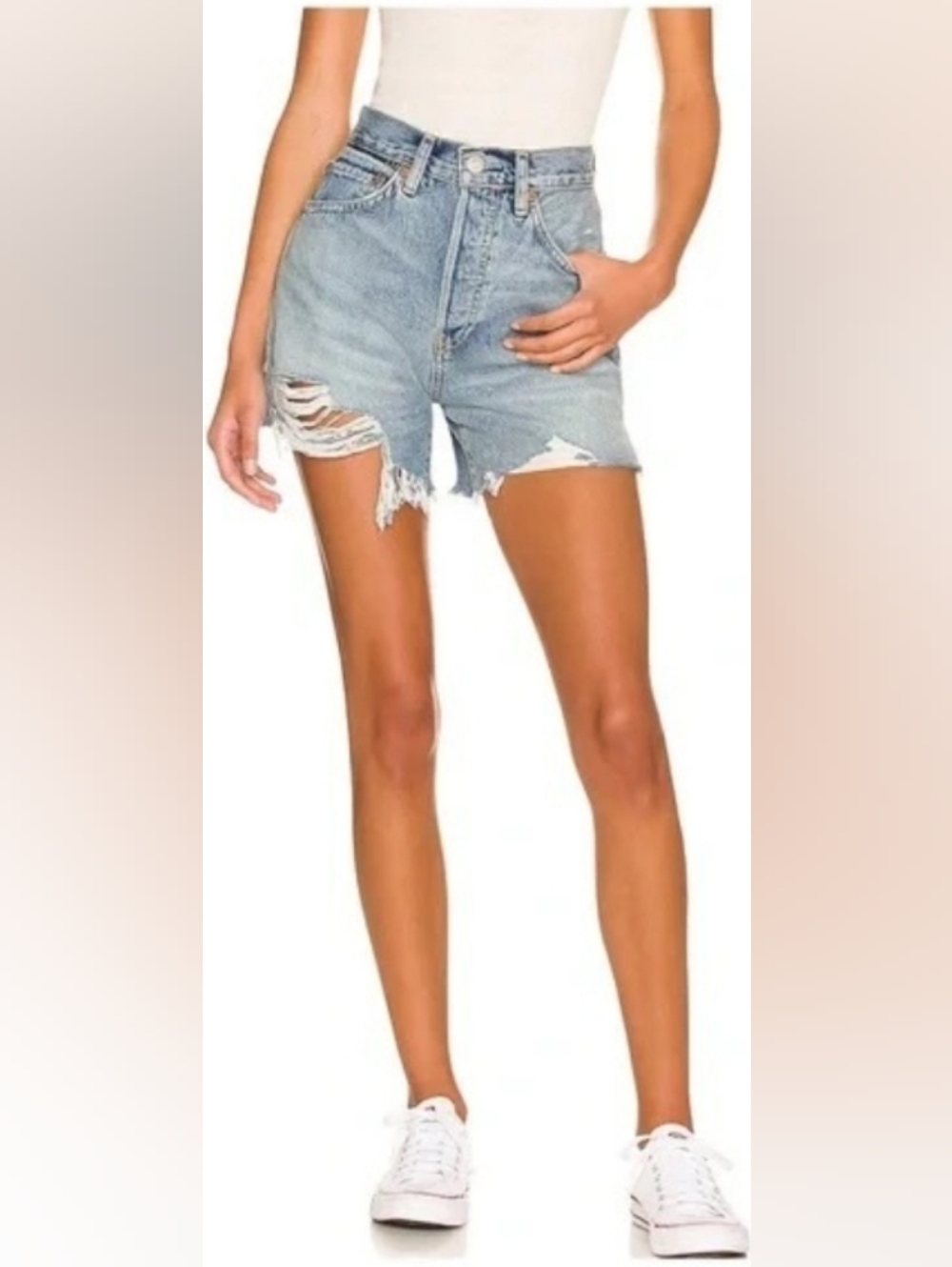 NWT ReDone 50s Cutoff Shorts in Medium Raf High Waist Denim Jean Size 28